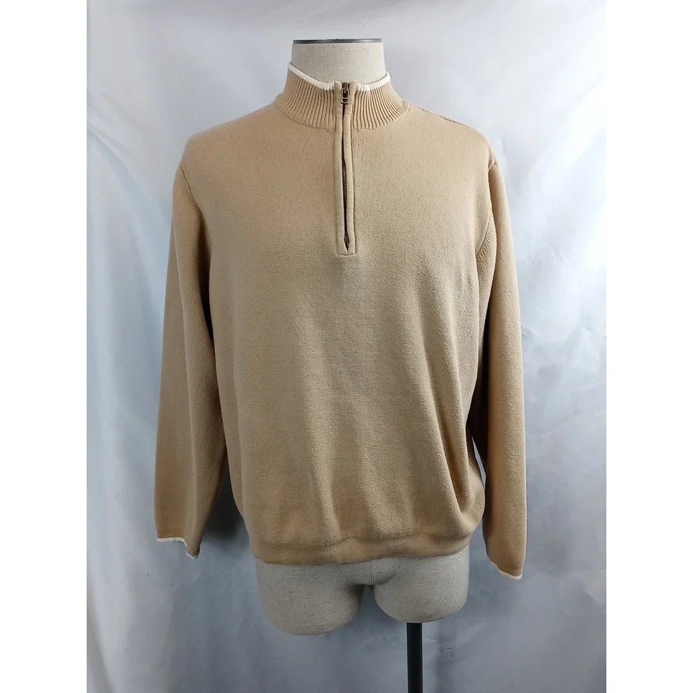 Vintage Saddlebred Pullover Jacket‎ Men's Size Large Mock Neck 1/4 Zip Sweater